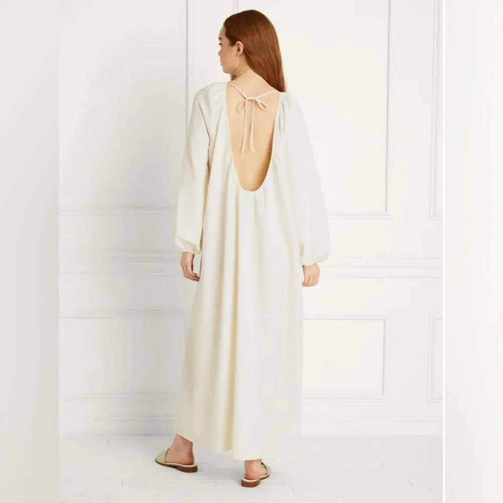 NWT Hill House Simone Maxi Dress Ivory Coconut Milk Open Back Slit XXL - Picture 7 of 15